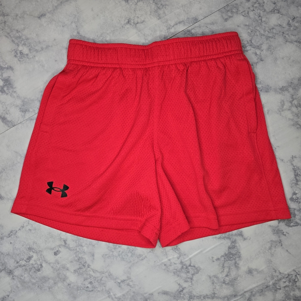 Under Armour Tech Mesh Shorts Red Small Loose Fit